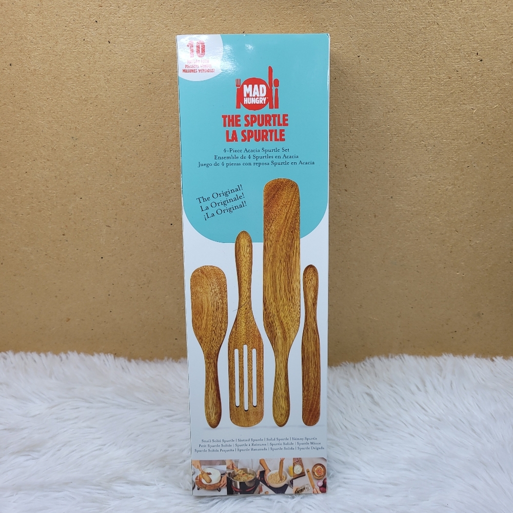 Mad Hungry 4-Piece Acacia Spurtle Set- NIB